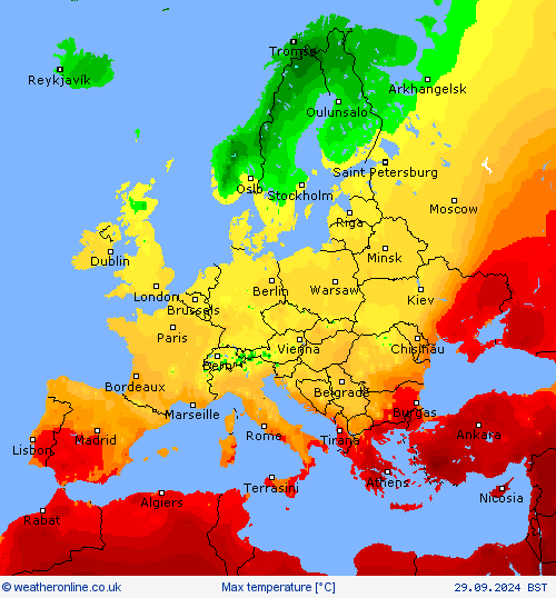 Max temperature Forecast maps