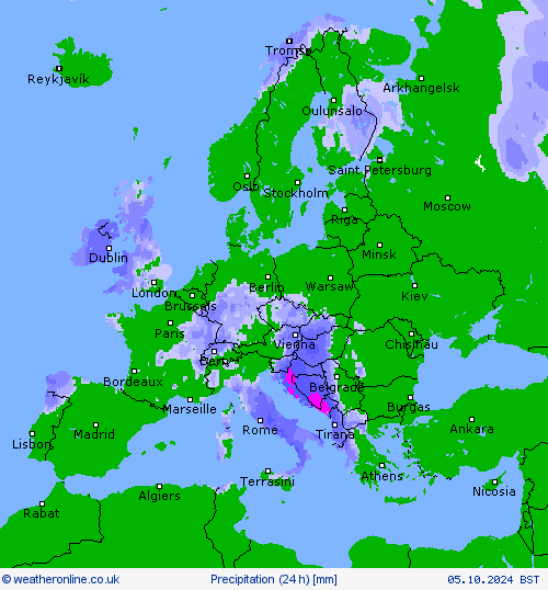 Precipitation (24 h) Forecast maps