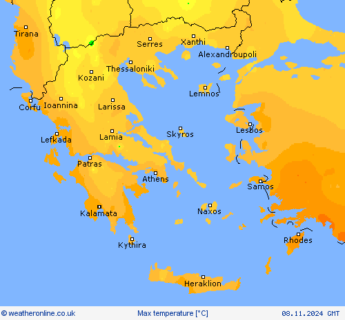 Max temperature Forecast maps