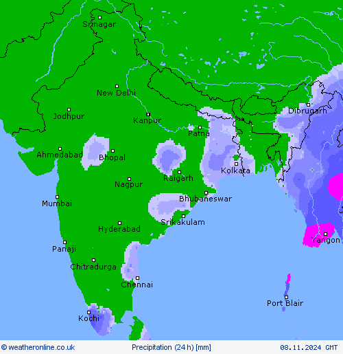 Precipitation (24 h) Forecast maps