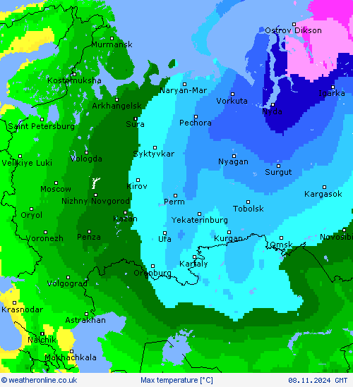 Max temperature Forecast maps